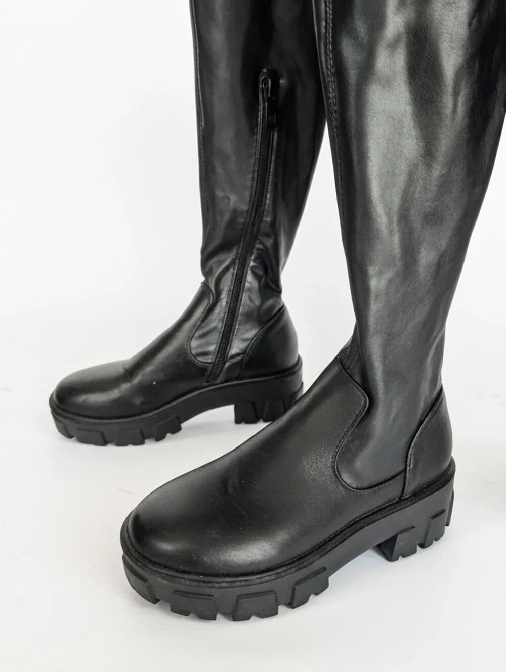 Azalea Wang Late Nights Over The Knee Platform Boot In Black Size 7